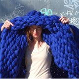 Handmade Chunky Knit Blanket Comfy & Warm -  80 x100 cm