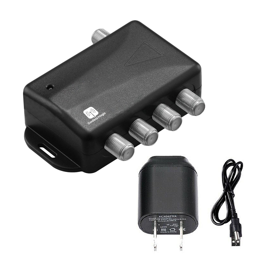 Merchpublic - TV Antenna 4-Port Splitter Signal Booster and Amplifier