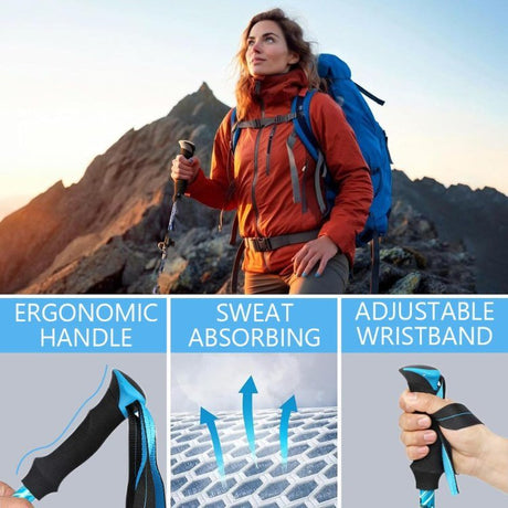 Ergonomic Trekking Poles | Ultra-Light, Adjustable & Anti-Slip Grips for Hiking, Trekking & Backpacking Adventures