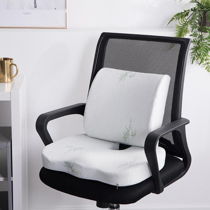 Memory Foam Seat & Back Cushion with Washable Cover