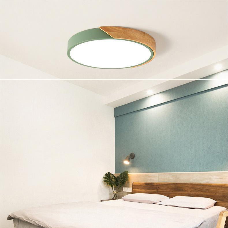 Scandinavian Circular LED Ceiling Light | Soft Illumination, Minimalist Design & Ideal for Bedrooms and Work Areas
