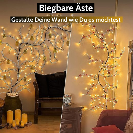 LED Grapevine Fairy Lights - 100 LED String Lights with Green Wire for Indoor & Outdoor Decoration, Parties, and Garden Use