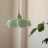 Retro Glass Flower Pendant Light Fixture - Cream Hanging Lamp for Living Room & Dining Room Decor