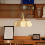 Retro Glass Flower Pendant Light Fixture - Cream Hanging Lamp for Living Room & Dining Room Decor