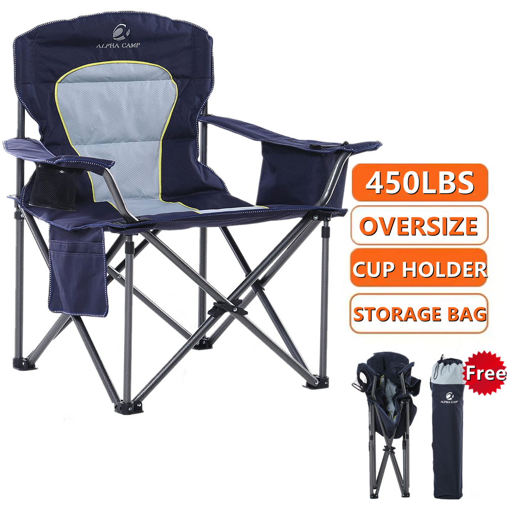 Portable Heavy Duty Camping Chair with Cup Holder