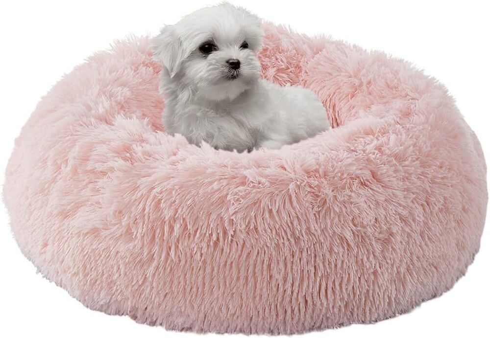 Cozy Shag Fur Donut Bed for Pets- Dog and Cat