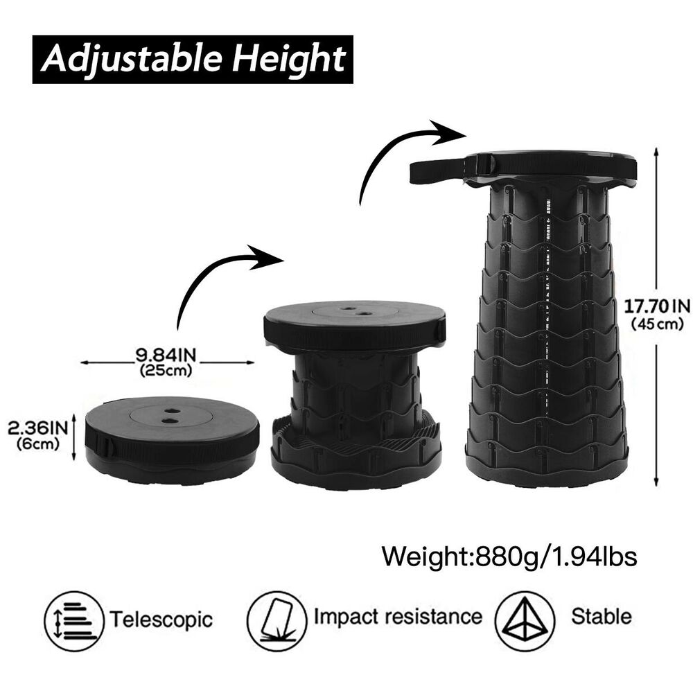Telescopic Camping Stool - Portable Outdoor Chair for Fishing and Camping