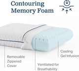 White Gel Memory Foam Camping Pillow