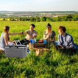 Folding Picnic Basket with Insulated Cooler to Keep Food Fresh Anywhere