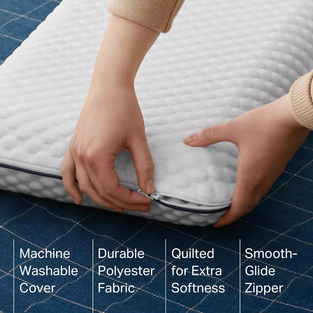 White Gel Memory Foam Camping Pillow