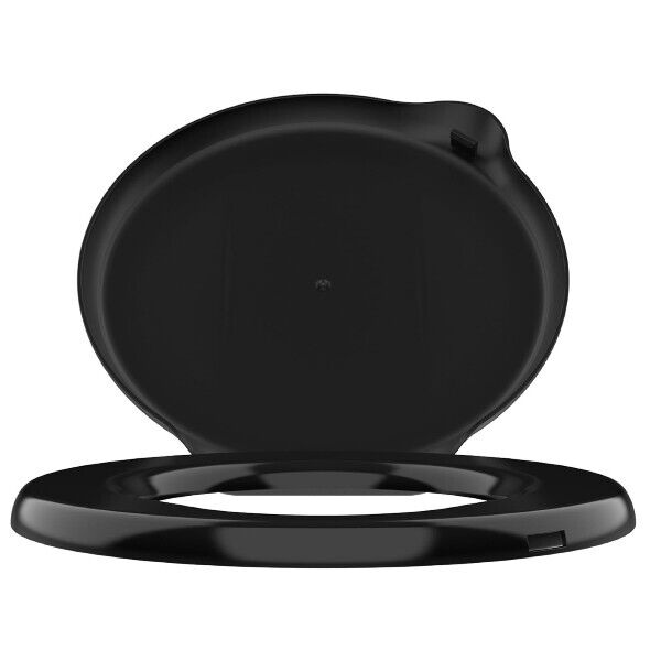 Portable Black Bucket Toilet Seat with Snap-On Lid for Camping