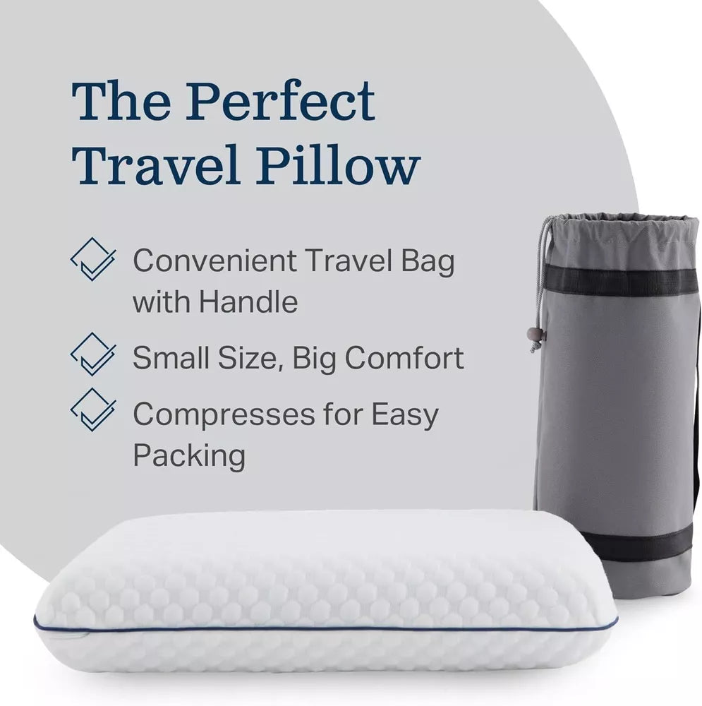 White Gel Memory Foam Camping Pillow
