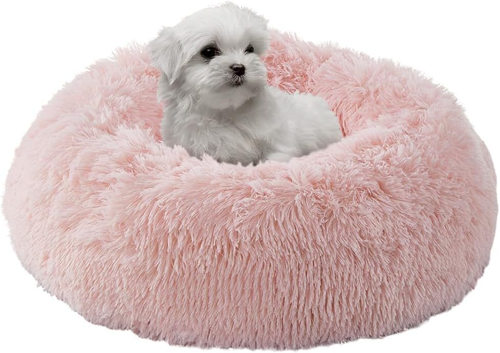 Cozy Shag Fur Donut Bed for Pets- Dog and Cat