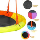 Outdoor Metal Swing Set with Frame Kids Playground