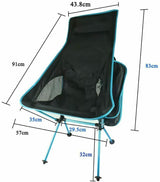 Portable Folding Camping Chair in Orange Blue with Carry Bag
