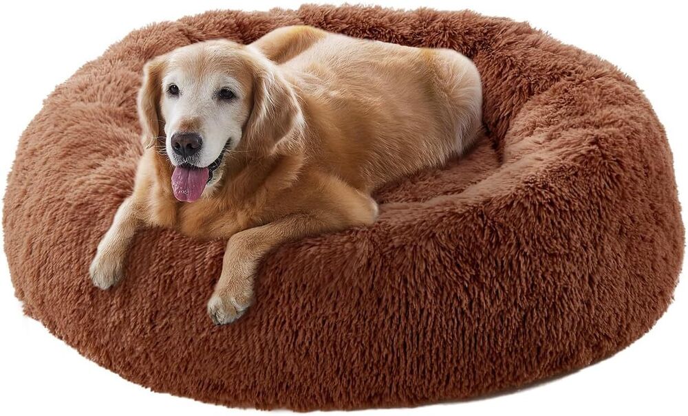 Cozy Shag Fur Donut Bed for Pets- Dog and Cat