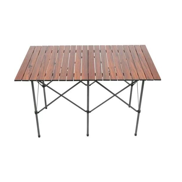 Brown Outdoor Aluminum Camping Table: Portable, Folding, Adjustable