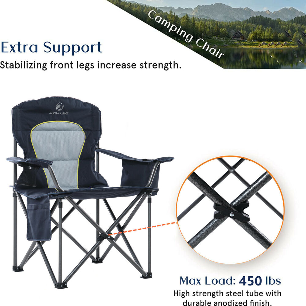 Portable Heavy Duty Camping Chair with Cup Holder