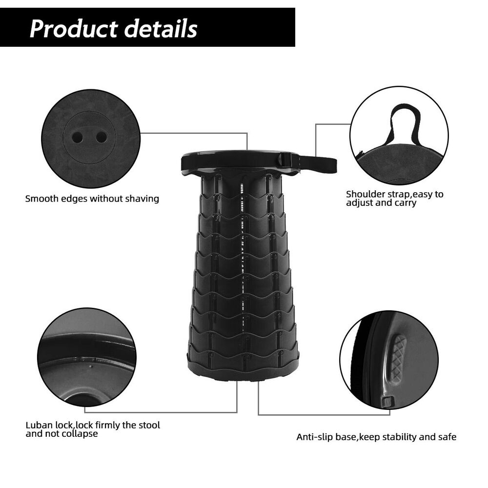 Telescopic Camping Stool - Portable Outdoor Chair for Fishing and Camping