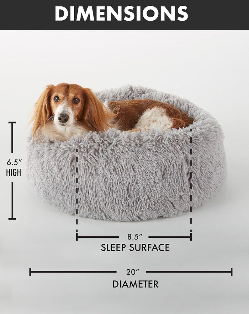 Cozy Shag Fur Donut Bed for Pets- Dog and Cat