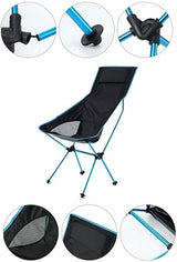 Portable Folding Camping Chair in Orange Blue with Carry Bag
