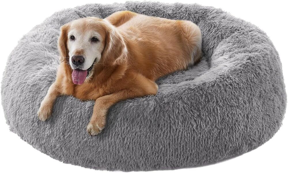 Cozy Shag Fur Donut Bed for Pets- Dog and Cat