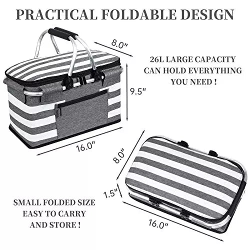 Leak-Proof Insulated Picnic Basket to Keep Food Fresh in Style