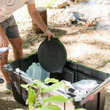 Portable Black Bucket Toilet Seat with Snap-On Lid for Camping