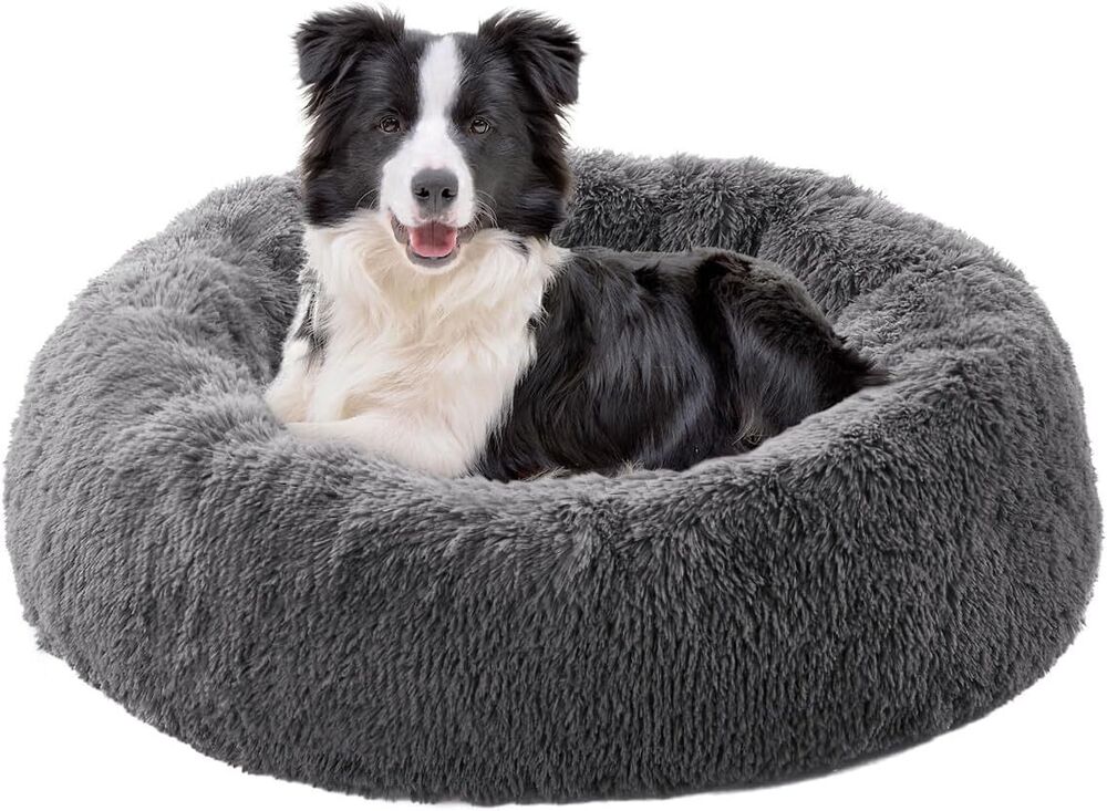 Cozy Shag Fur Donut Bed for Pets- Dog and Cat