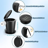 Portable Toilet for Camping: Retractable with Lid & Paper Holder