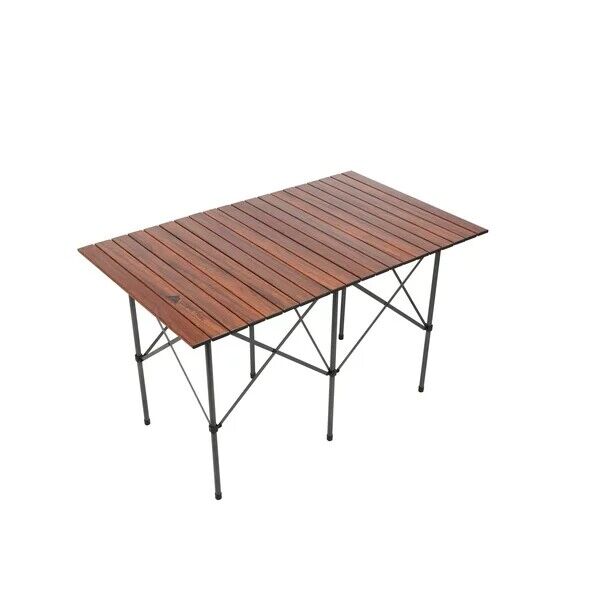 Brown Outdoor Aluminum Camping Table: Portable, Folding, Adjustable