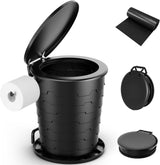 Portable Toilet for Camping: Retractable with Lid & Paper Holder