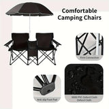 Portable Double Chair with Umbrella, Table, and Cooler