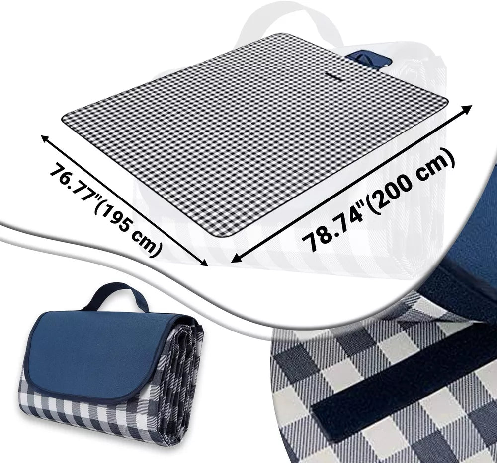 Waterproof XL Outdoor Mat Perfect for Picnics, Camping - 79''x77''