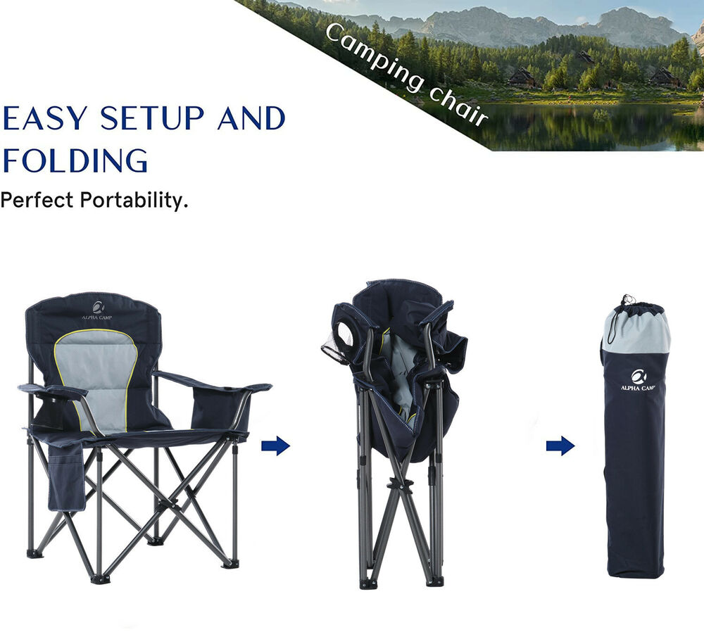 Portable Heavy Duty Camping Chair with Cup Holder