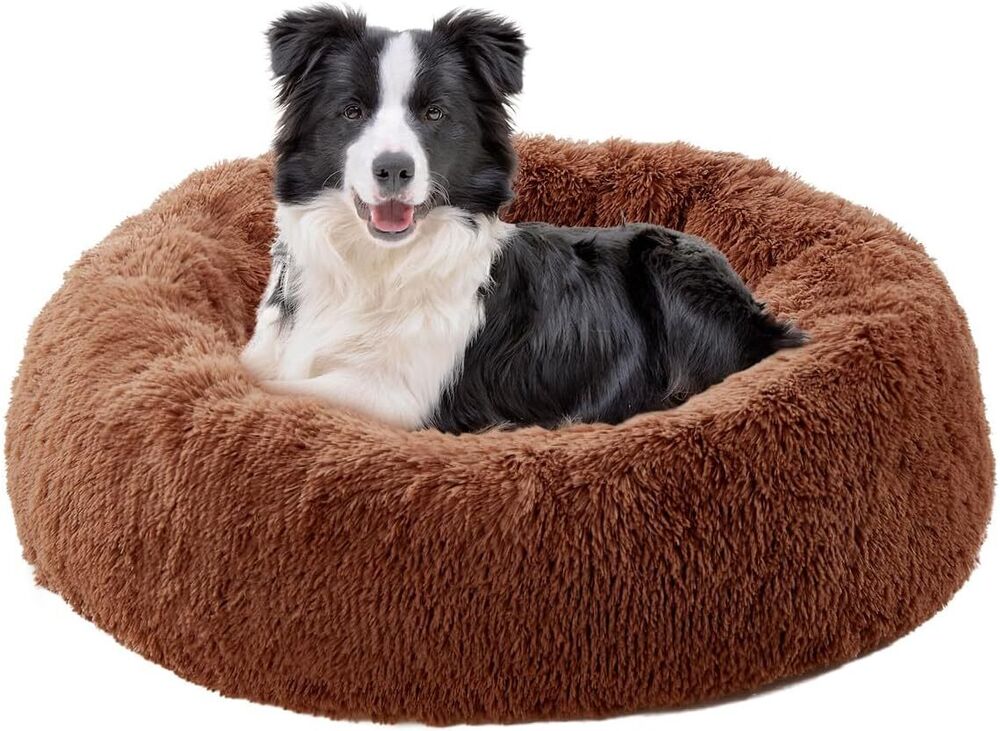 Cozy Shag Fur Donut Bed for Pets- Dog and Cat