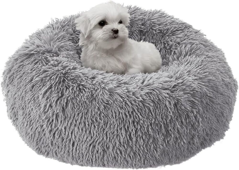 Cozy Shag Fur Donut Bed for Pets- Dog and Cat