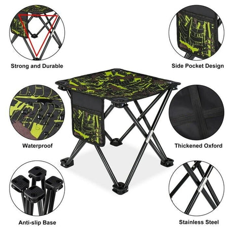 Folding Outdoor Camping Stool with Carry Bag: Portable Chair for Camping and Fishing