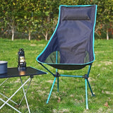 Portable Folding Camping Chair in Orange Blue with Carry Bag