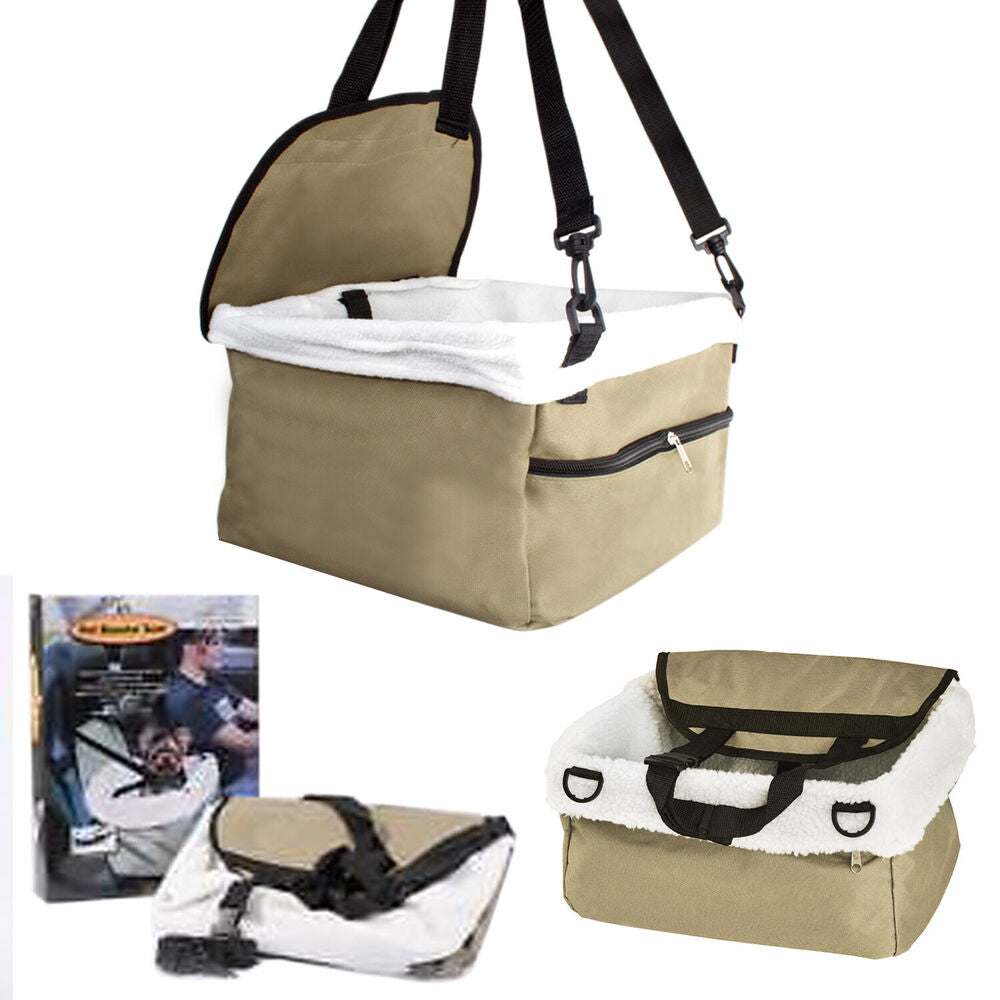 Small Dog Car Booster Seat - Secure Pet Travel Seat