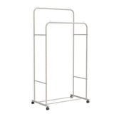 Freestanding Heavy Duty Double Rail Rolling Dry Clothes Garment Rack