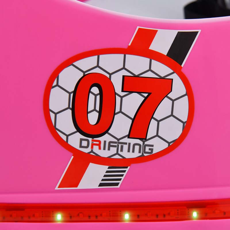 12V Toddler Bumping Car, Battery Powered Baby Ride on Bumper Car with Dual Joysticks, Flashing LED Light & 360 Degree Spin