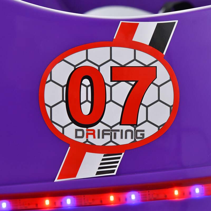 12V Toddler Bumping Car, Battery Powered Baby Ride on Bumper Car with Dual Joysticks, Flashing LED Light & 360 Degree Spin