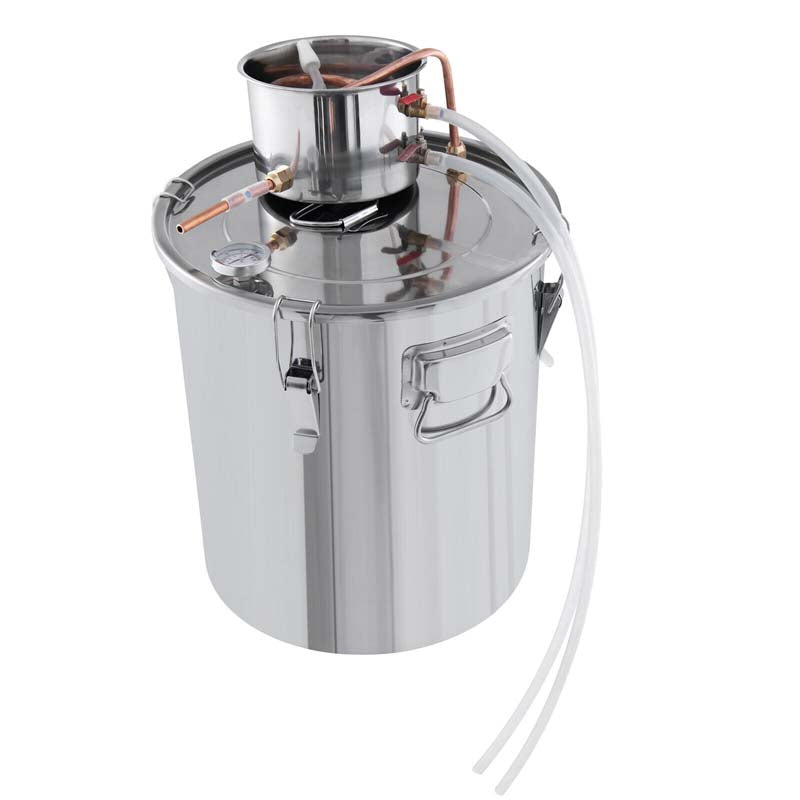 5/10 Gal 2 Pots Alcohol Still Home Brewing Kit, 40L Stainless Steel Water Alcohol Distiller, Wine Making Kit for Whiskey Brandy Beer