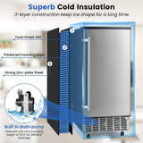 115V 80LBS/24H Commercial Ice Maker Machine with Drain Pump, 25LBS Ice Bin, Self-Cleaning Function