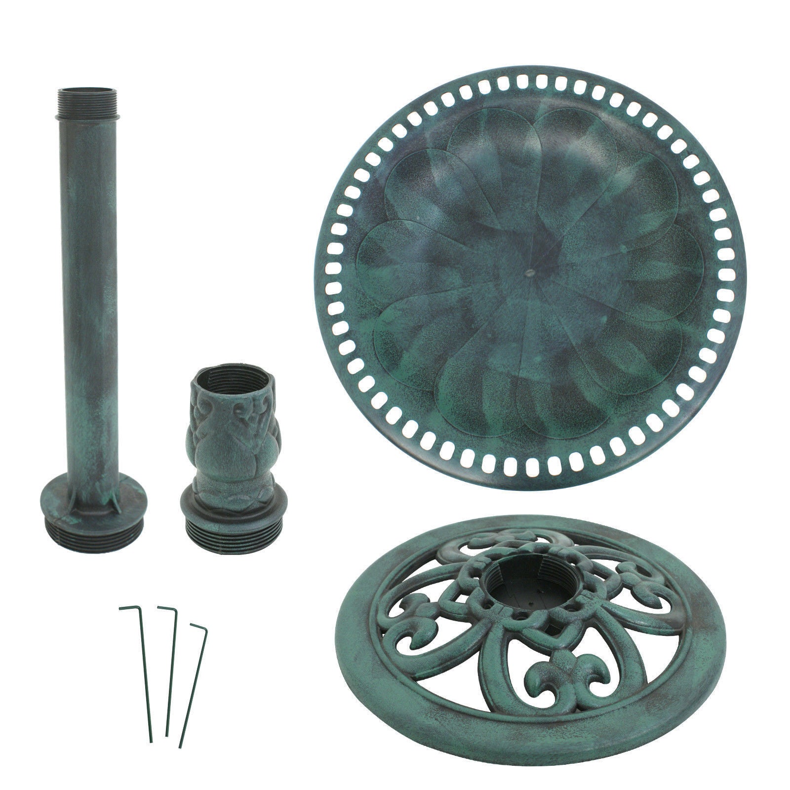 28" Height Pedestal Bird Bath Outdoor Garden Decor