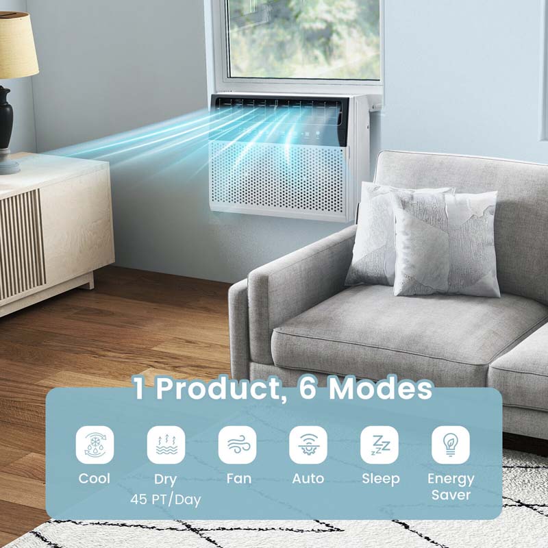 12000 BTU Ultra Quiet Window Air Conditioner U-Shaped Window AC Units Over the Sill AC Units with Energy Saver Modes