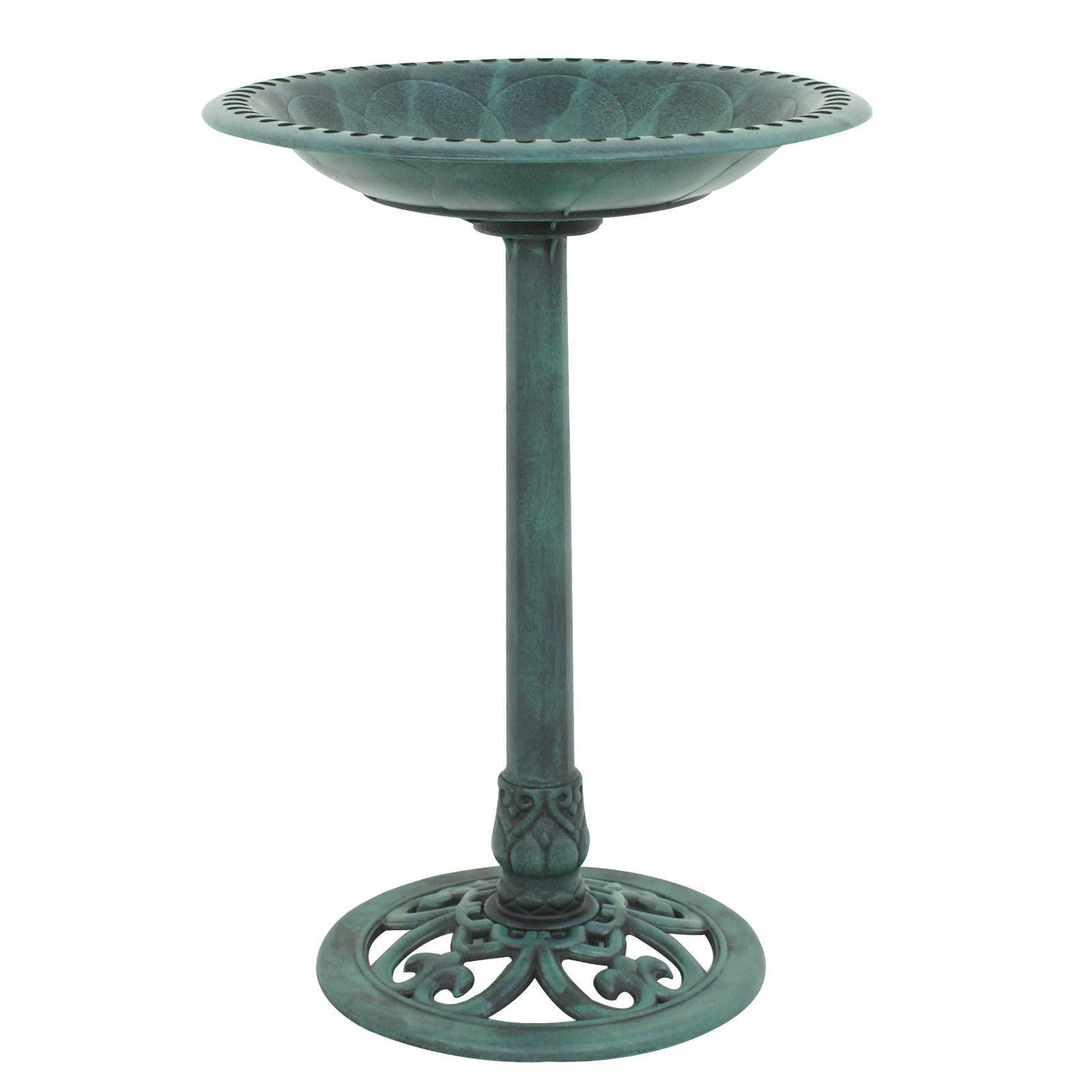 28" Height Pedestal Bird Bath Outdoor Garden Decor
