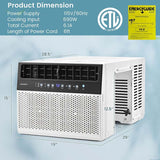 12000 BTU Ultra Quiet Window Air Conditioner U-Shaped Window AC Units Over the Sill AC Units with Energy Saver Modes