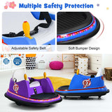 12V Toddler Bumping Car, Battery Powered Baby Ride on Bumper Car with Dual Joysticks, Flashing LED Light & 360 Degree Spin